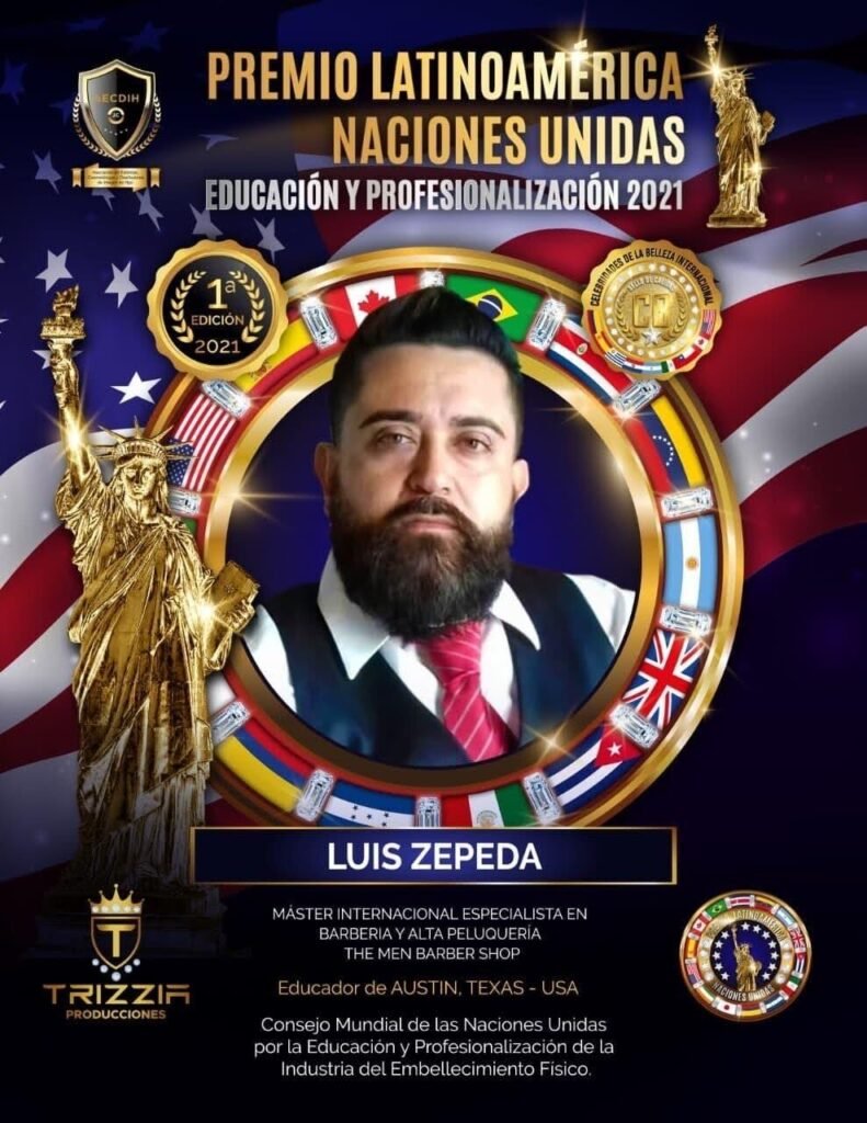 Afiche del Premio Latinoamérica Naciones Unidas 2021 con el retrato de Luis Zepeda